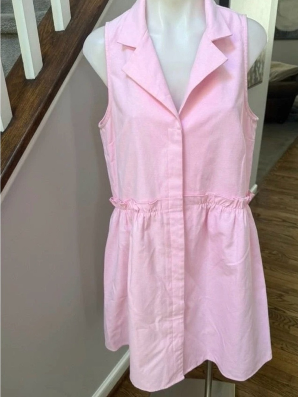 Tuckernuck Light Pink Sleeveless Notch-Collar A-Line Dress - Picture 3 of 5